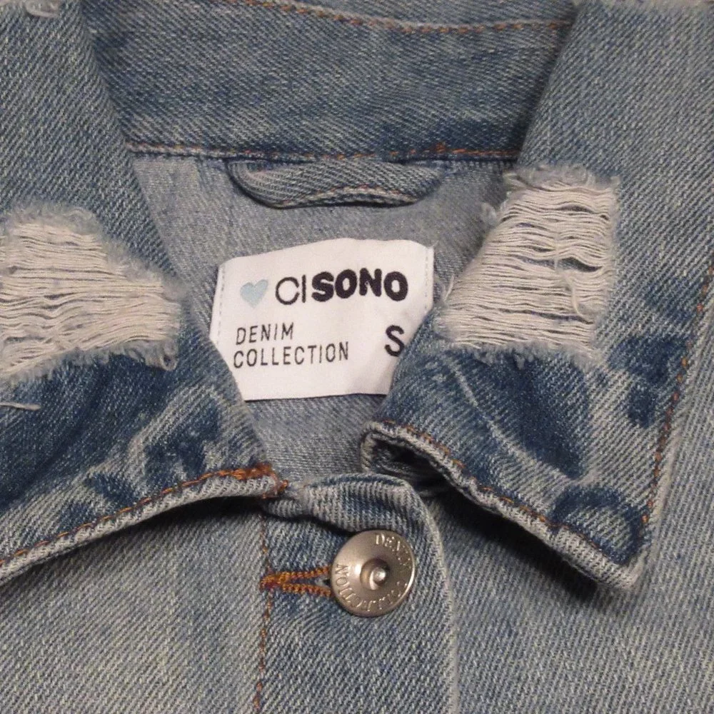 CI Sono Womens Distressed Denim Jacket, New, Size - S - Picture 10 of 10